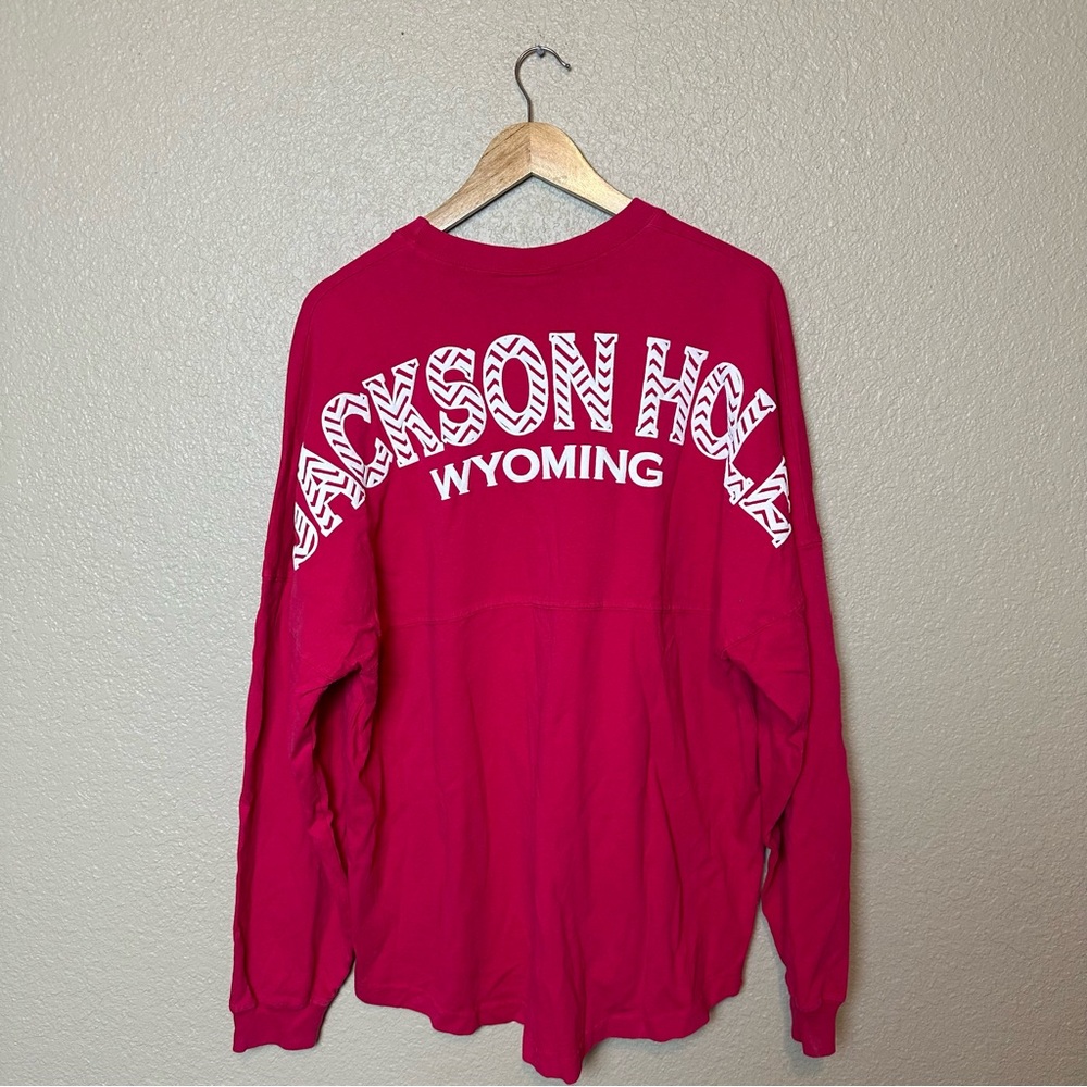 Spirit Jersey Crew Neck Jackson Hole Wyoming Long Sleeve Shirt Size Large